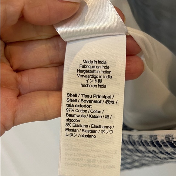 JCrew Navy and White Gingham Ruffle Top - Picture 6 of 7